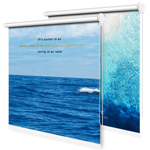 美式 升降全遮光遮阳宿舍隔热卧室厨房 简易小飘窗窗帘短免打孔安装