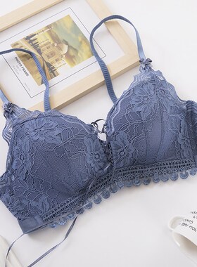 内衣加厚8cm聚拢超厚小胸8CM10特厚文胸蓝色套装显胸大平胸aa