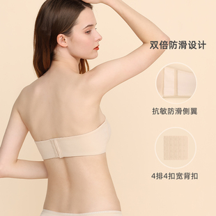 薄款 无肩带内衣女防滑抹胸夏季 隐形防走光裹胸小胸美背无钢圈文胸