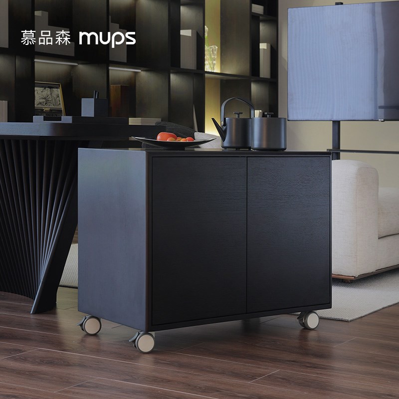 意式现代家用客厅小茶水柜茶台茶桌可移动边柜收纳柜阳台角柜定制