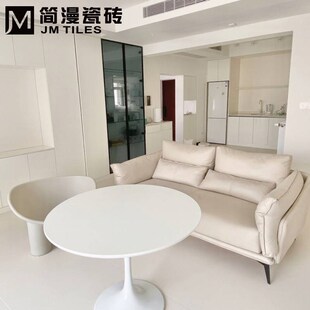 暖白微水泥奶f白米色通体地砖墙砖 客厅厨房厕所阳台哑光仿古瓷砖
