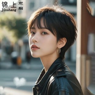 假发女全头套新款202s4自然全真发夏天薄款日常假发短发假发
