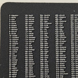 名片大小7075航空铝 0到2047.共2048个单词 厚2mm 39表格 Bip