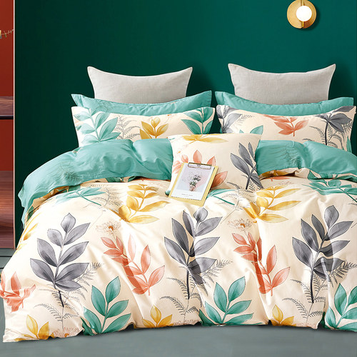 家加爱  定做纯棉被套单件学生单双人220x240田园全棉高密大被罩