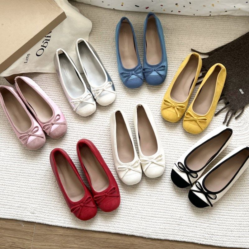 芭蕾单鞋女2025新款平底小皮鞋蝴蝶结豆豆鞋法式玛丽珍内增高女鞋,女鞋,浅口单鞋,淘宝优惠券,粉丝福利购,淘宝优惠卷
