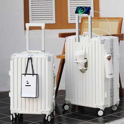 行李箱拉杆箱女2024新r款20寸登机男旅行密码皮箱铝框结实耐用加
