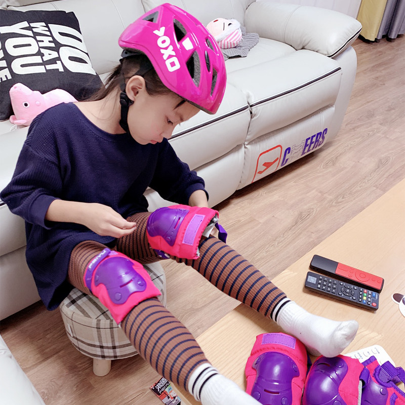 儿童轮滑护具套装自行车头盔滑板溜冰鞋护套平衡车防摔保护膝装备