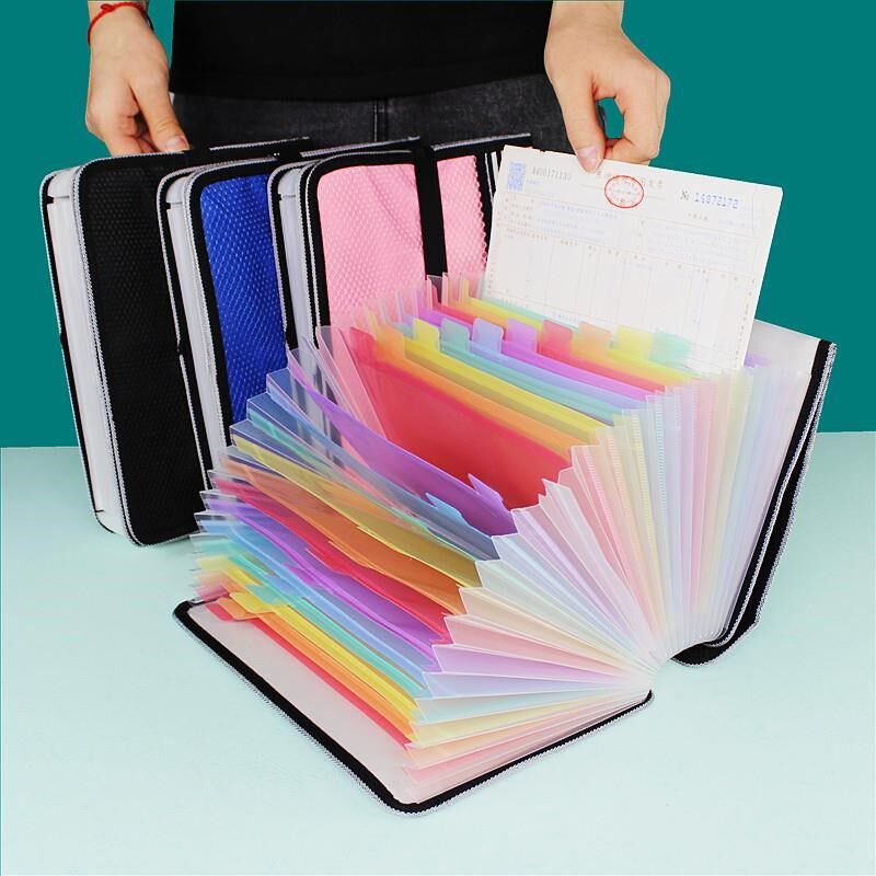 牛津布a5风琴包多层票单据文件夹收纳袋办公大容量单子分类整理夹