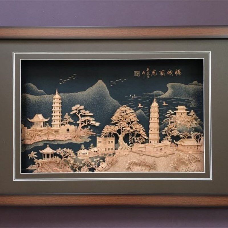 福州特色手工艺品榕城风光软木画雕挂件乔迁居家装饰开业外宾送礼