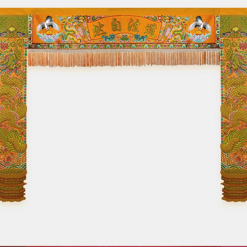 龙柱对联潮绣横彩手工凸龙立体龙一门两柱盘龙柱子佛挡帘柱两米