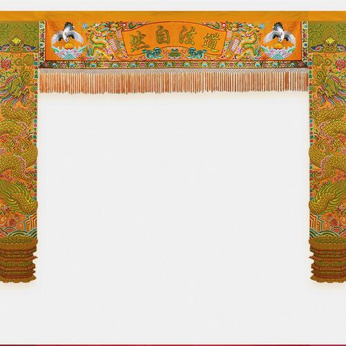 龙柱对联潮绣横彩手工凸龙立体龙一门两柱盘龙柱子佛挡帘柱两米 - 封面