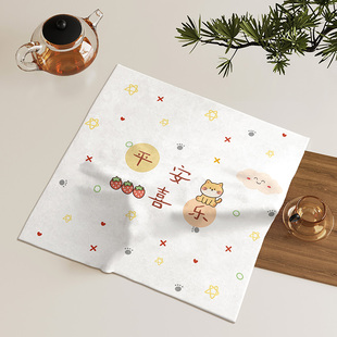 茶盘盖巾茶具果盘小尺寸盖布茶台装饰盖巾小家电正方形多用遮尘布