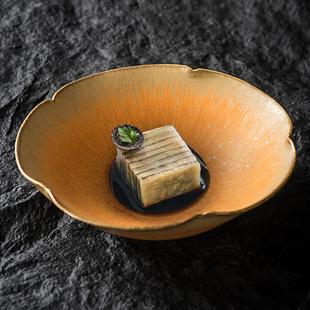 日式 创意沙拉碗甜品汤碗 陶瓷花瓣碗荷叶碗新中式 家用饭碗面碗个性