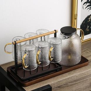 水壶扎壶凉茶壶日系轻奢水壶 北欧家用冷水壶玻璃耐热高温水杯套装