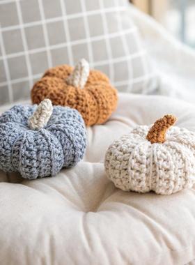 阿楹 编织南瓜摆件ins少女心小物儿童房间家居桌面装饰品布置道具