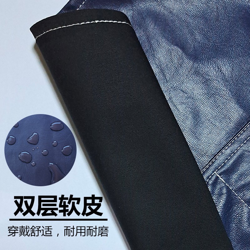 美发烫染软皮fpu革围裙定制印字厨房餐饮服务员防水防油背带工作