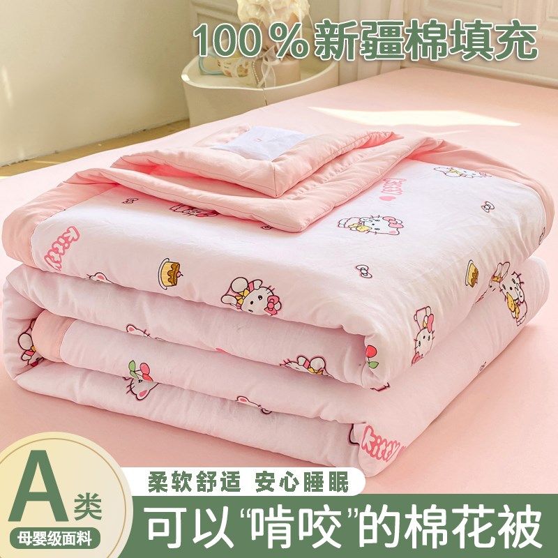 2025新疆全棉花夏被卡通儿童夏凉被空调被学生薄被子单双人可机洗,床上用品,棉花被,淘宝优惠券,粉丝福利购,淘宝优惠卷