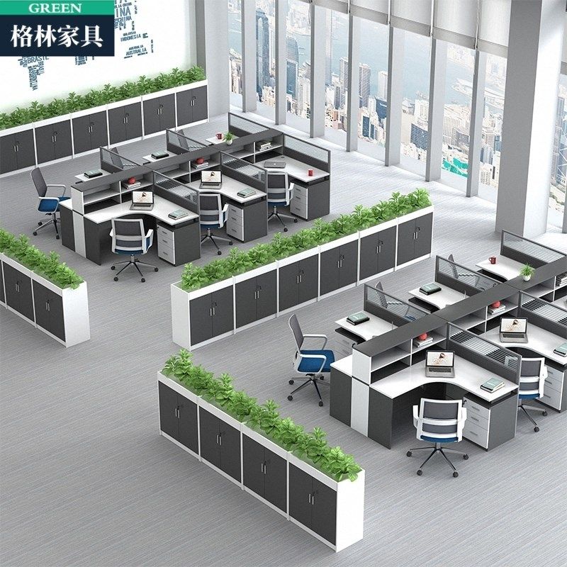 A05办公室花槽柜屏风隔断矮柜职员资料档案柜l绿植储物柜收纳定制