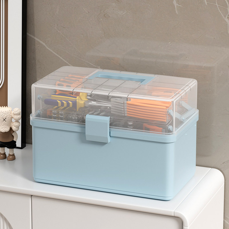 三层大容量家用针线套装手缝线缝补工具箱手提便携透明收纳盒空盒,收纳整理,桌面收纳盒,淘宝优惠券,粉丝福利购,淘宝优惠卷