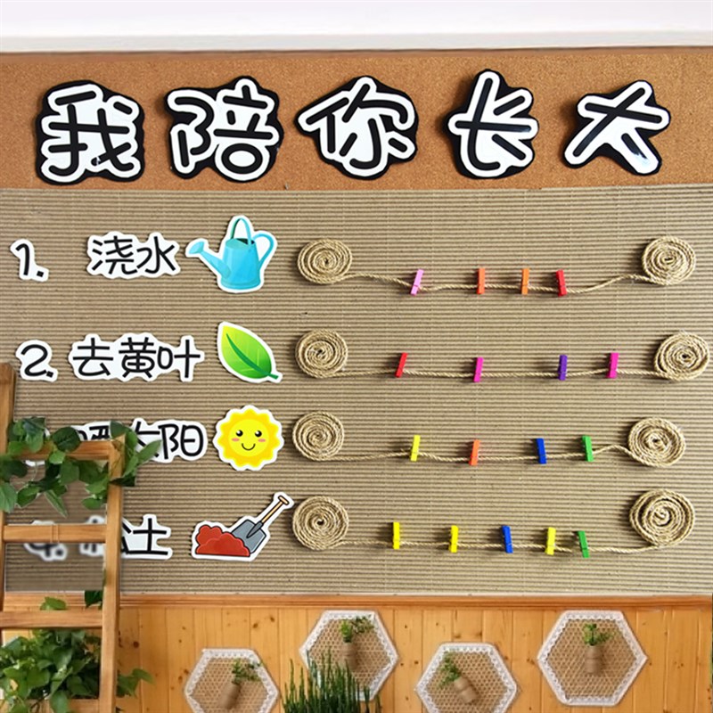 幼儿园自然区角区域牌种植物角环创挂饰吊饰主题装饰环境布置材料