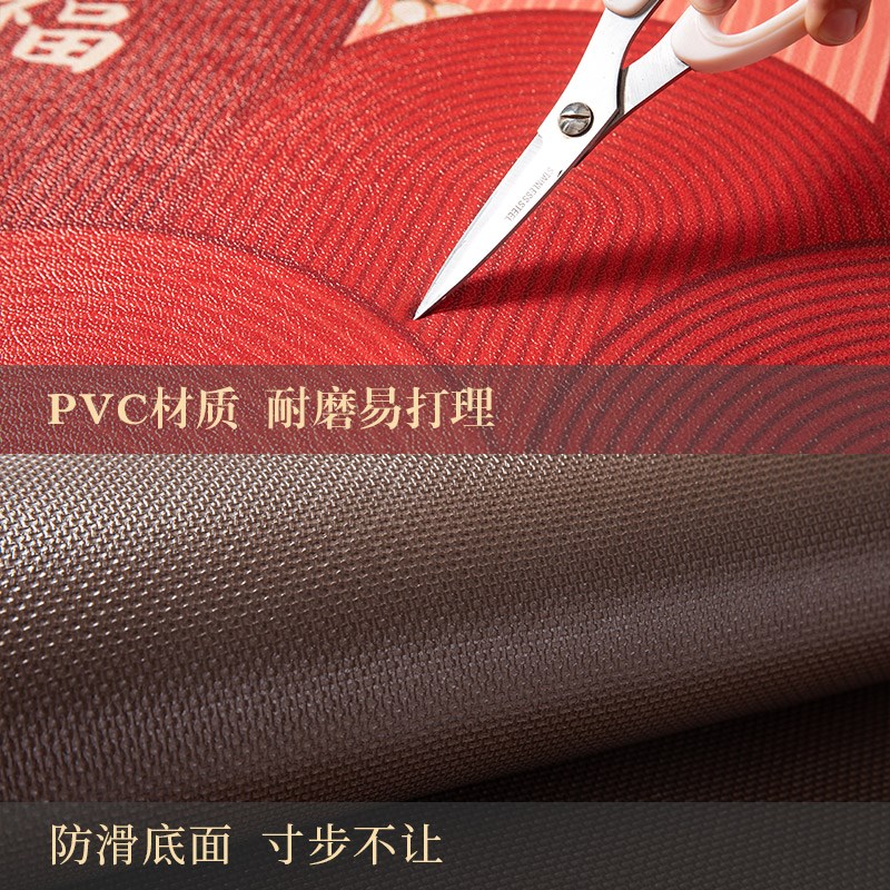 喜庆入户门地垫进门门口脚垫pvc可擦洗2024年新款红色龙年地毯