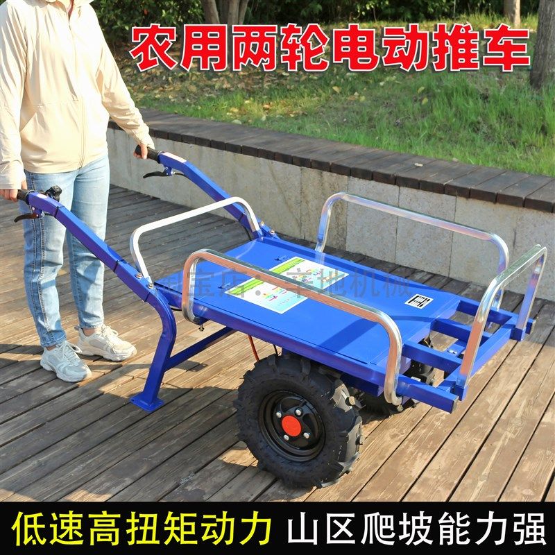 多功能农用电动两轮手q推车鸡公车果园爬坡养殖种植大棚沙滩平板