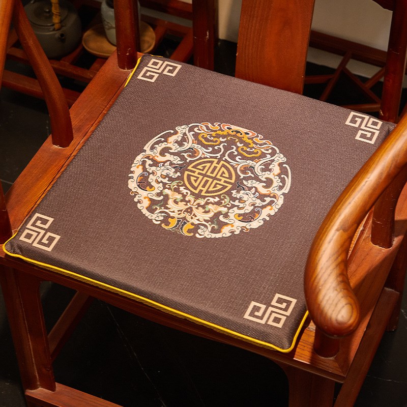 红木实木茶椅子坐垫子茶台茶桌餐桌新中式家具圈椅太师椅加厚垫子