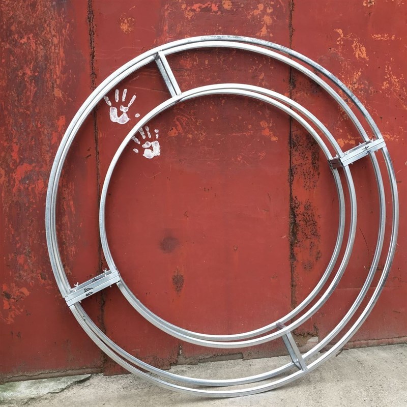 新款婚庆道具双层圆环铁艺镀锌管吊顶架子圆圈绗架形线帘大号2米