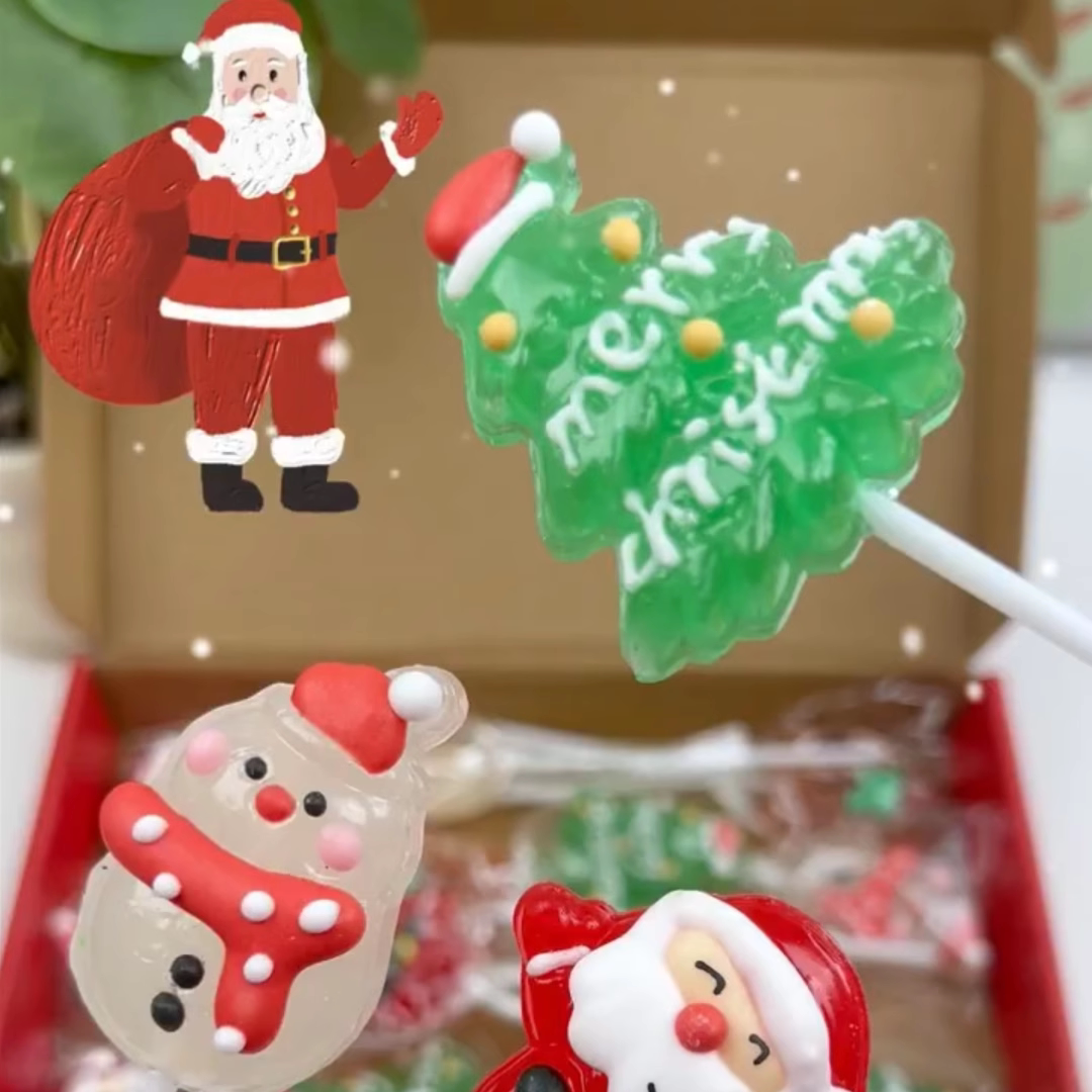 圣诞节糖果网红爆款可爱老人麋鹿棒棒糖创意高颜值送人小零食礼物