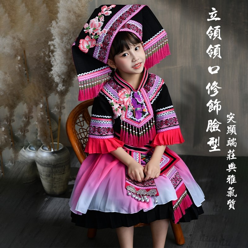 新款广西壮族服饰女刺绣传统演出摄影少数民族服装