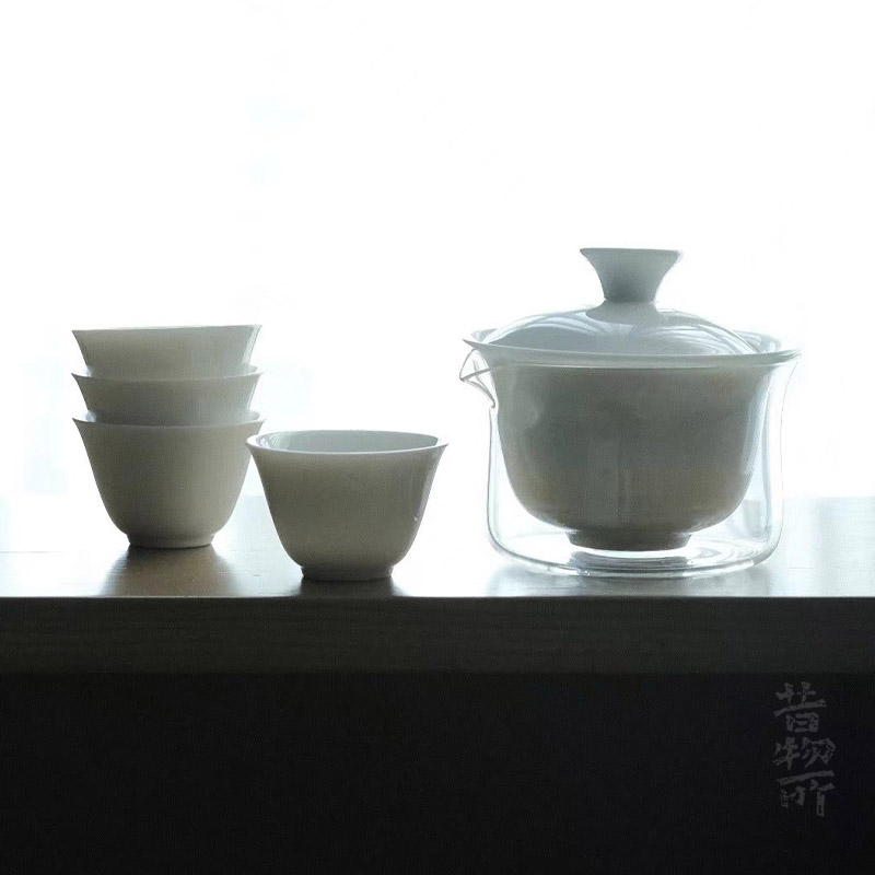 昔物所 旅行茶具 便携茶具套装户外便携式功夫茶具包整套一壶四杯