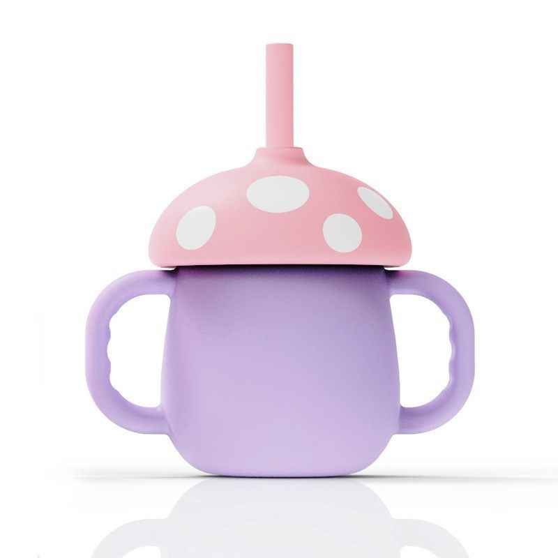 儿童吸管水杯 防漏防摔婴幼儿硅胶学饮杯 宝宝水杯训练吸水杯