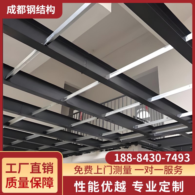 成都搭建钢结构阁楼别墅复式公寓隔F层跃层钢构楼梯槽钢工字钢加
