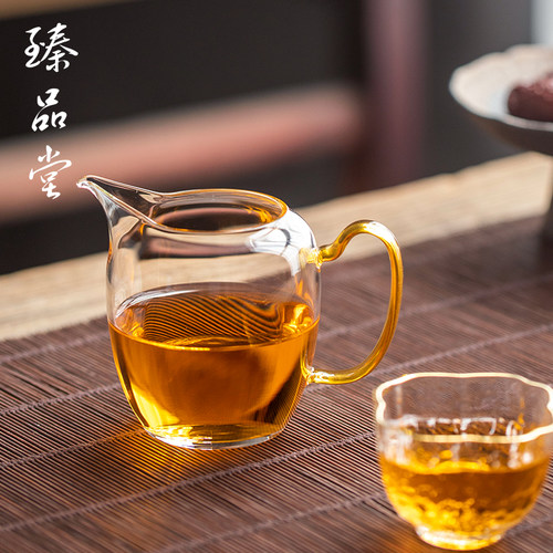 臻品堂玻璃d公道杯加厚公杯倒茶器茶具配件透明过滤耐热茶海分茶