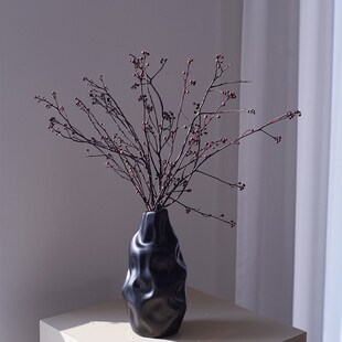灯台花干树枝干花诧寂风玄关摆件不规则花瓶新中式瓶插花自然风新