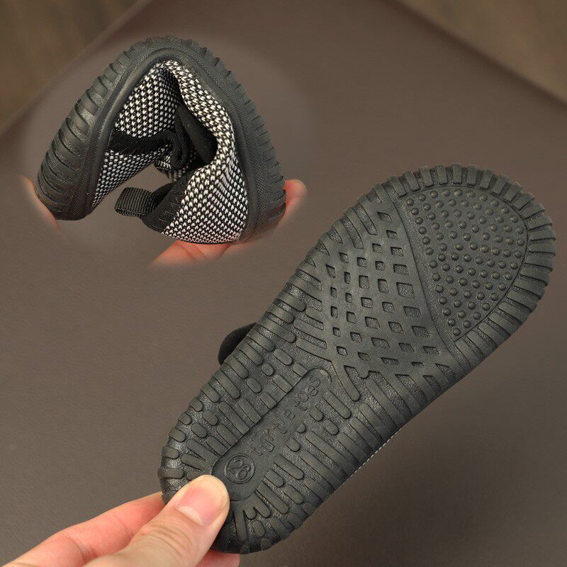 儿童布鞋男童学步鞋防掉宝宝室内鞋幼儿园网鞋软底小童鞋网面透气