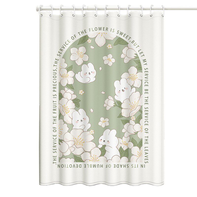 美式田园卫生间洗澡浴帘防水防霉不透浴室门帘遮挡隔断帘子送挂钩