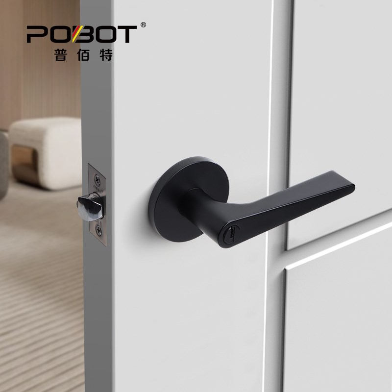 日式简约室内门锁白色卫生间三杆锁红绿指示球形执手锁单舌门把手