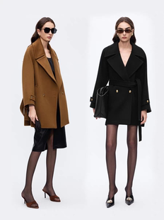 2025冬季新款羊毛法式高级感西装领收腰短款加厚毛呢气质外套女