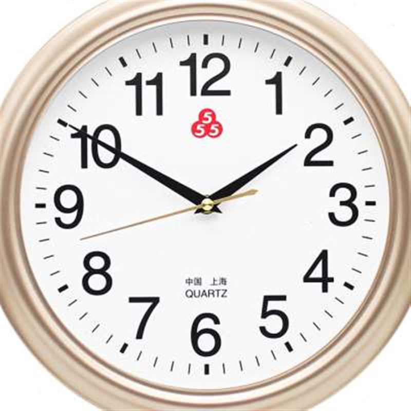 三五牌555钟表挂钟客厅家用时尚时钟挂墙卧室静音石英钟圆形挂表