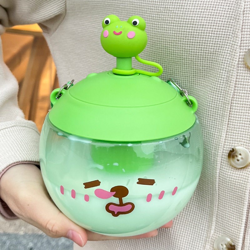 塑料分离杯子便携大容量学生大肚女生夏天可爱吸管V茶水水杯杯泡