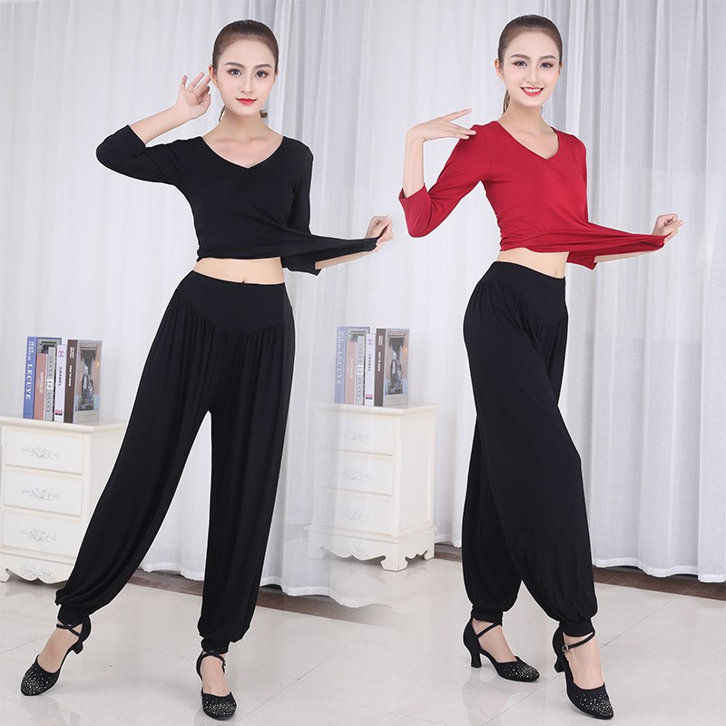 夏天瑜伽服黑色形体服初学者莫尔礼仪训练舞蹈服装练功服女套装