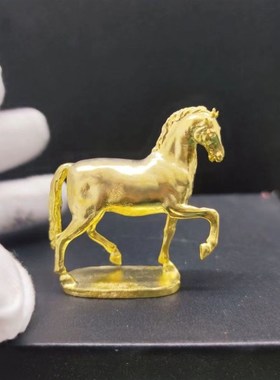 定制纯铜马摆件生肖马到成功招财客厅办公室家居铜器装饰品工艺品