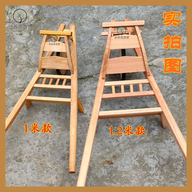 手工实木鸡公车手推车大小号成人儿童道具木制拍戏用榫卯中式摆件