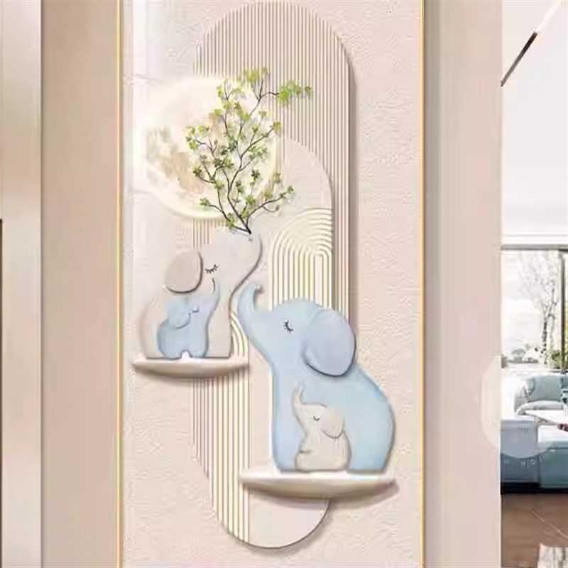 皮革肌理画烫金入户玄关九鱼图装饰画现代简约走廊过道挂画微雕