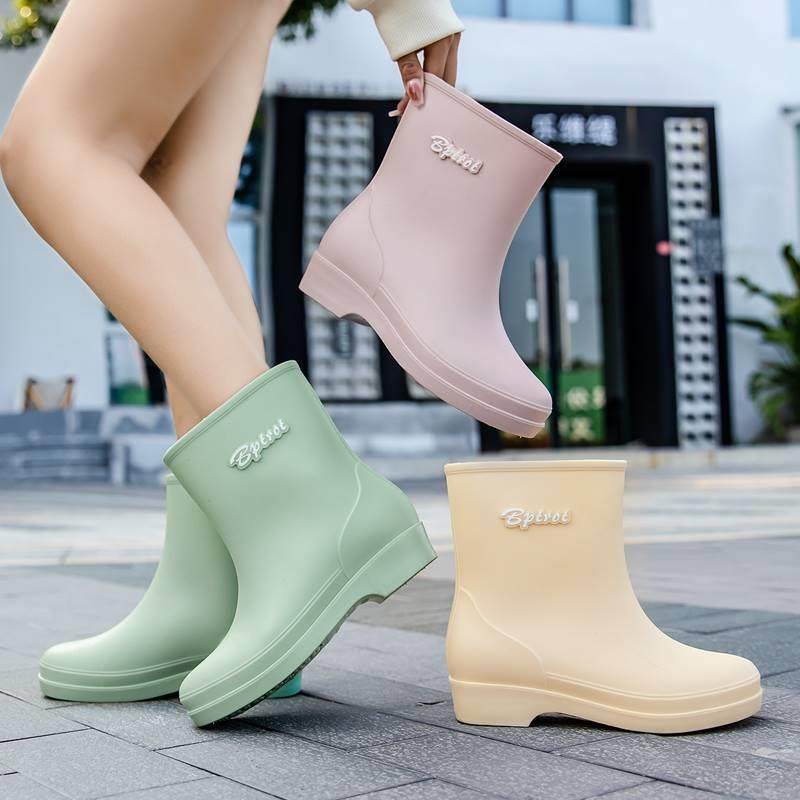 雨鞋女款水鞋女士四季2024新款春秋加绒防水防滑厨房胶鞋耐磨雨靴