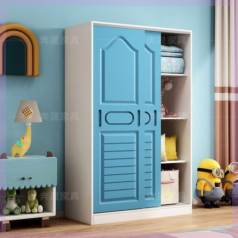 衣柜实木家用卧室小户型推拉门儿童小衣橱女孩宝宝婴儿收纳柜子矮