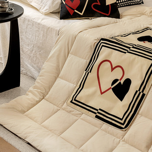 非常喜事爱心情侣抱枕被二合一公区抱枕被子两用加厚简约空调被