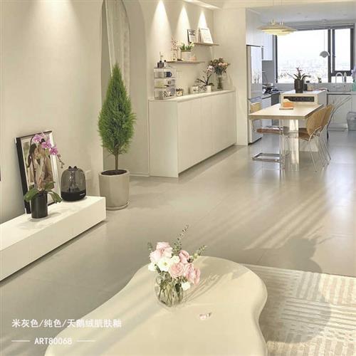 新款柔光纯色微水泥奶油风瓷砖800x800客厅地砖化妆室壁砖防滑肌