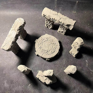 冬官手作 水泥鱼缸造景摆件布景草缸装饰品 苔藓缸 巨石阵 祭坛